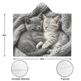 thumbnail image 3 of Cute Cat Wearable Blanket Hoodies for Women Men Adults Cat Lovers Soft Cozy Funny Cats Hooded Blankets for Couch Home Decor Birthday Gifts 60×80 Inch, 3 of 5