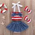 thumbnail image 5 of Ulitacool Independence Day Girls Outfits Sleeveless Kids 4 Of July Top 4Th Of July Shorts Pants Bowknot 4Pcs Outfits Set O Neck Flag Prints Adorable Clothes 3-4 Years Red, 5 of 9
