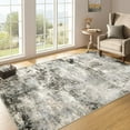 thumbnail image 3 of BERTHMEER 3'x5' Small Abstract Washable Area Rugs for Bathroom Bedroom Entryway Kitchen Rugs Non Slip Modern Dorm Office Contemporary Distressed Rugs Carpets, Brown, 3 of 3