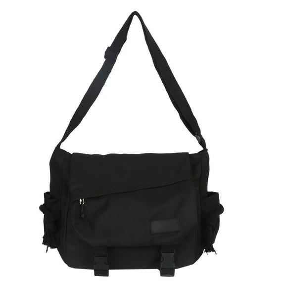 ZYHARUKO Women Men Korean Nylon Crossbody Bag Fashion Solid Color Messenger Bag with Buckled Large Capacity Shoulder Handbag