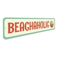 thumbnail image 3 of Beachaholic Novelty Sign, Metal Wall Decor - 4x18 inches, 3 of 4