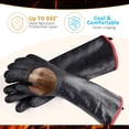 thumbnail image 3 of Guantes de protección antideslizantes para asar a la parrilla, forro de algodón suave de doble capa, guantes de barbacoa de manga larga impermeables, resistentes al calor extremo para cocinar en, 3 of 6