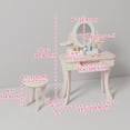 thumbnail image 3 of Qaba Kids Vanity Set, Dressing Table with Mirror and Stool, 7 Accessories, 3 of 10