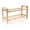 2-tier Natural, variant on BambooMN 3-Tier Bamboo Wood Shoe Rack, for Entryway or Doorway - Brown Finish - Single Rack