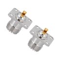 thumbnail image 1 of Conector Coaxial, 2 Conectores De Cable Coaxial UHF Hembra SO239 De 4 Orificios Para Panel De Chasis, Conector Adaptador Coaxial RF., 1 of 7