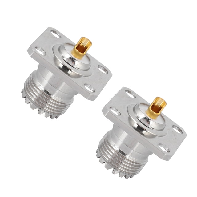 Conector Coaxial, 2 Conectores De Cable Coaxial UHF Hembra SO239 De 4 Orificios Para Panel De Chasis, Conector Adaptador Coaxial RF.