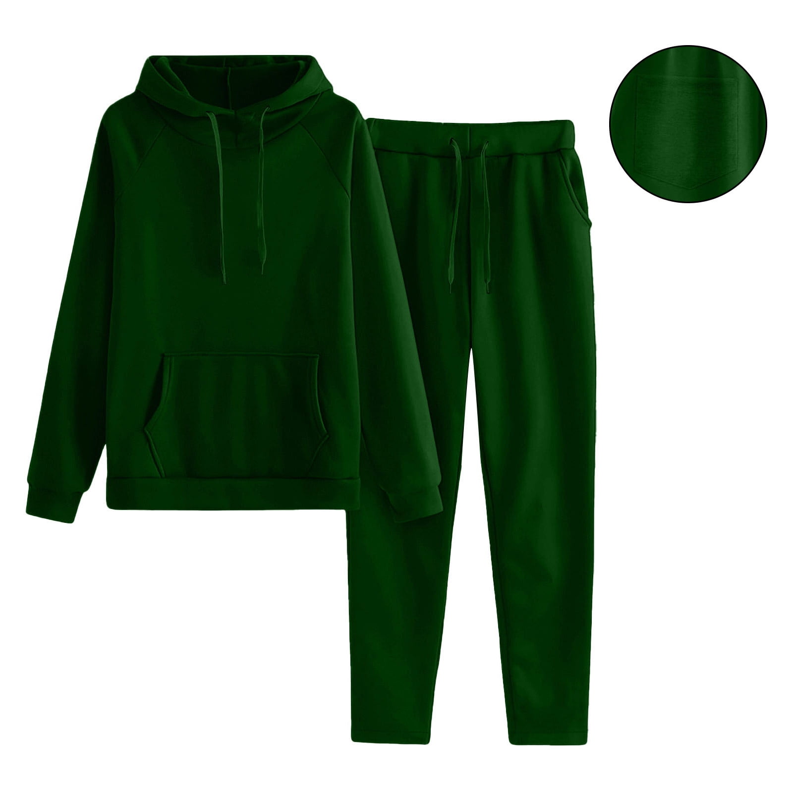 Enjoytime Plus Size Lounge Sets for Women Solid Color Long Sleeve Zip Up Hooded Sweatshirt Sweatpants Sweatsuit Fall Winter Travel Outfits
