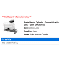 thumbnail image 2 of Brake Master Cylinder - Compatible with 2002 - 2005 GMC Envoy 2003 2004, 2 of 2