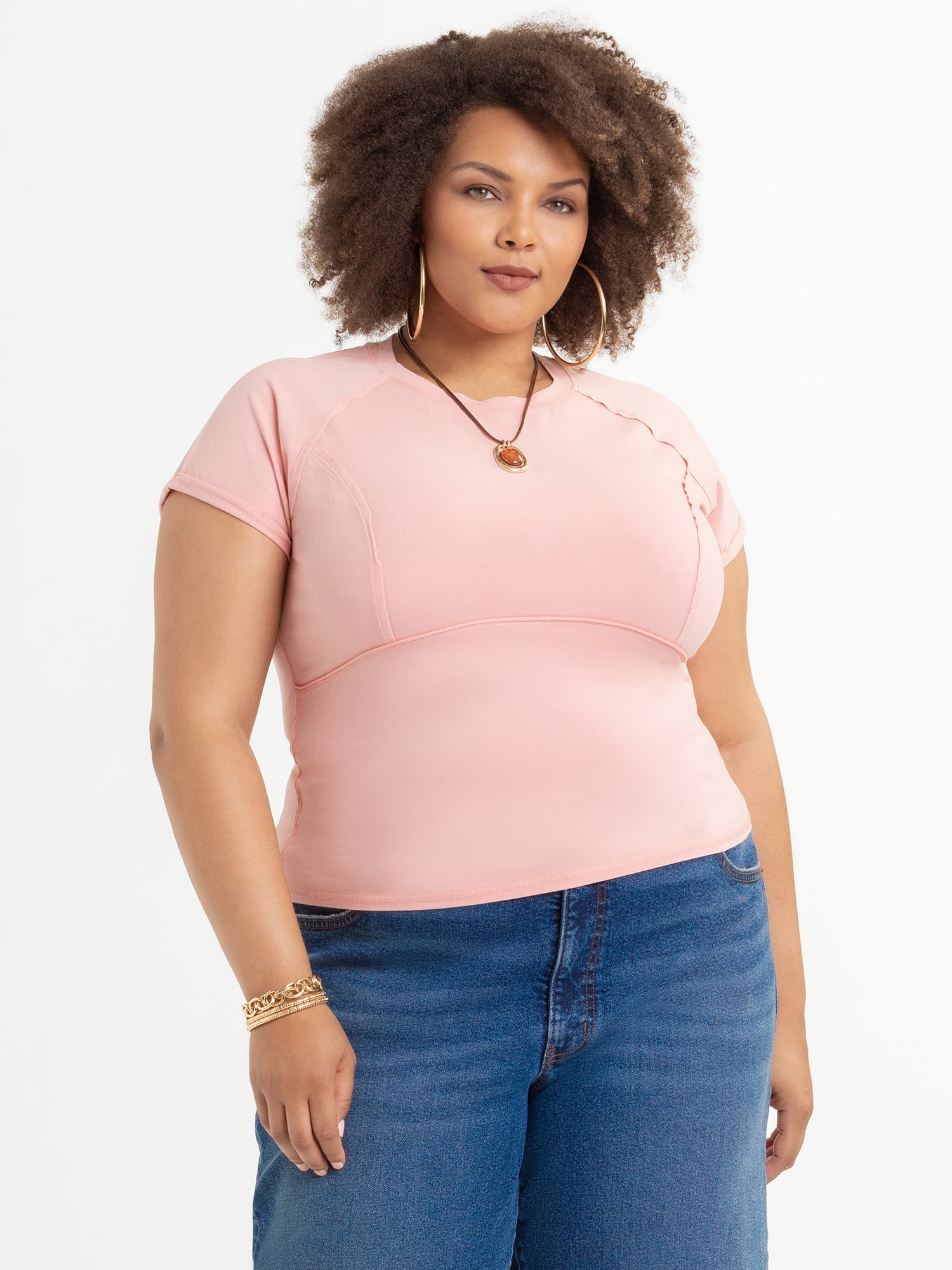 Jessica Simpson Women's Plus Size Ivy Tee Shirt, Sizes 0X-4X