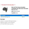 thumbnail image 2 of Mass Air Flow Sensor Assembly - Compatible with 2003 Ford E-550 Super Duty 6.8L V10, 2 of 2