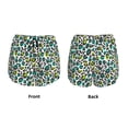 thumbnail image 3 of Gukieu Green Leopard Print Women's Sports Shorts with Drawstring Elastic Waistband for Running, Yoga, Fitness-X-Large, 3 of 7