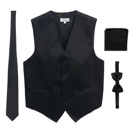 - Men's Formal Vest Set, Bowtie, Tie, Pocket Square