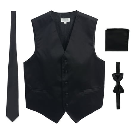 Men's Formal Vest Set, Bowtie, Tie, Pocket Square