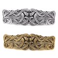 thumbnail image 1 of JKJF 2 pasadores de pelo vintage con nudo celta, clips de metal franceses para el pelo grabados para mujeres y niñas, estilo dorado y plateado 1, 1 of 5