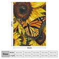 thumbnail image 4 of PRATYUS Sunflower Gifts Blanket Sunflowers with Butterfly Throw Blanket for Sofa Bedroom, Yellow Floral Blanket Botanical Nature Garden Flowers Fuzzy Blanket for Girls Women Room Decor 40x50in, 4 of 6
