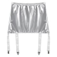 thumbnail image 4 of Haitryli Women's High Waist Mini Skirt Latex Garter with 6 Straps Metal Clip Holder Suspender Belt Silver XXL, 4 of 7
