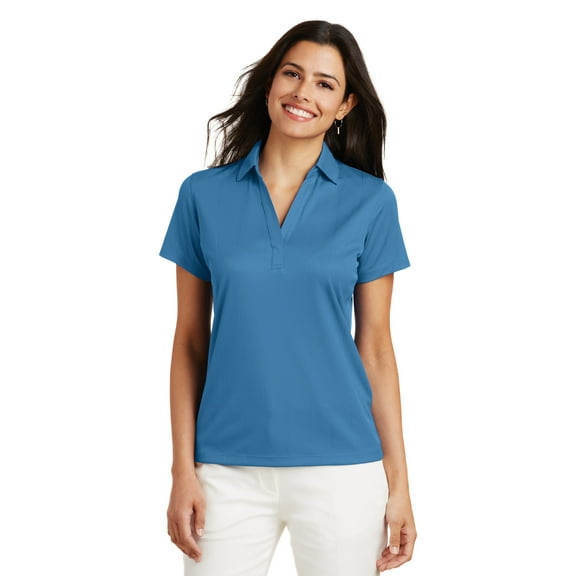 Port Authority L528 Ladies Performance Fine Jacquard Polo, Grey Smoke, 4XL, Womens Polo Shirts