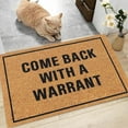 thumbnail image 3 of Coir Mat Door Mat Outdoor Mat for Entryway Outside Yard Home Decoration Door Mat - Novelty Designs Welcome Doormats Coco Coir Outdoor Mat for Indoor Outdoor Come Back with A Warrant 14x26 in, 3 of 5