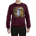 thumbnail image 2 of Wild Bobby, Living Life In The Sun Surfboards Sunsets Lighthouse Pop Culture Unisex Crewneck Graphic Sweatshirt, Maroon, 3XL, 2 of 3