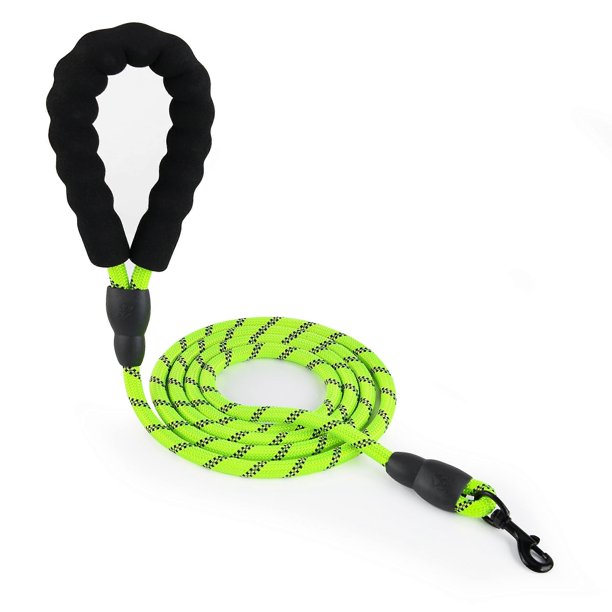 Dog Lead 5ft Rope Dog Lead, Slip Lead for Dogs Silp Lead Dog Leash, Reflective Thread with Padded Handle for Small Medium Large Dogs 5ft Green
