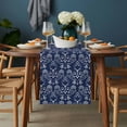 thumbnail image 2 of Navy Blue Spring Floral Table Runner - 120 Inch Long, Kitchen Dining Table Runner Dresser Scarves, Modern Abstract Art Farmhouse Farmhouse Decor for Coffee Tables Wedding Party Banquet, 2 of 8