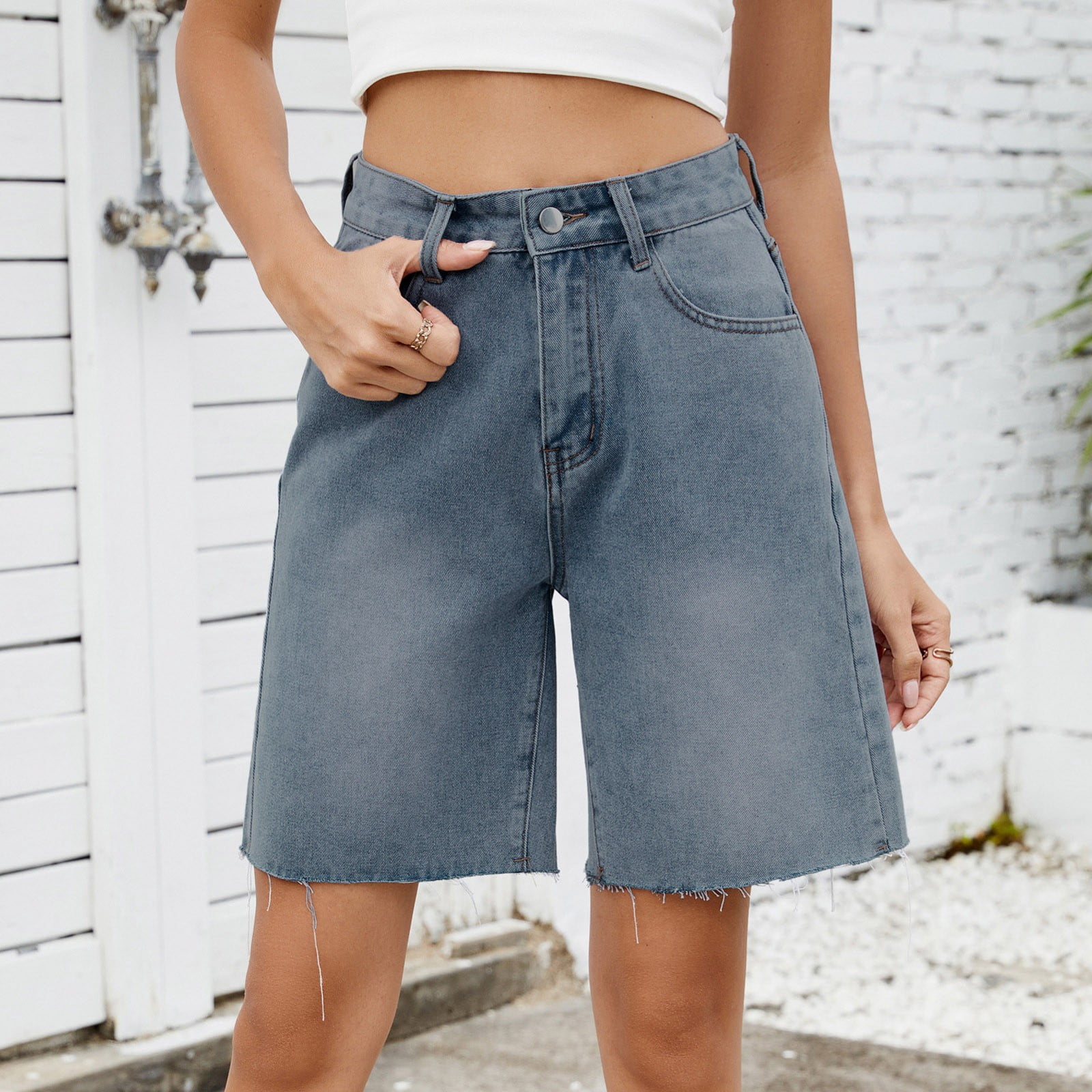 vigerkar Women Jorts Baggy Jeans Shorts Mid-Low Waisted Denim Y2K 