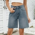 thumbnail image 2 of vigerkar Women Jorts Baggy Jeans Shorts Mid-Low Waisted Denim Y2K Shorts Summer Hot Short Pants Streetwear Blue, XL, 2 of 9