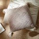 thumbnail image 2 of Square Chenille Throw Pillow Covers Decorative Wave Textured Tassel Solid Cushion Cover Pillowcase for Sofa Couch Bedroom (18"x18",Apricot), 2 of 4