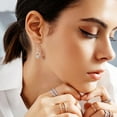 thumbnail image 3 of Lancharmed Stud Earrings for Women French Ear Hooks Twisted Micro White Zirconia Dangle Earrings Silver Plated Earrings Silver, 3 of 7