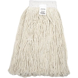 - 16 oz. Cotton Cut-End Mop Head, 4Ply, Wide Band, White, Lot of 1