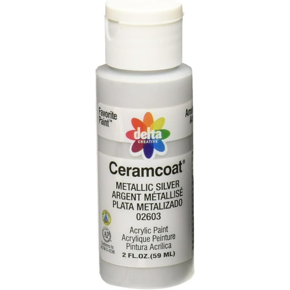Ceramcoat Metallic Acrylic Paint 2oz-Metallic Silver