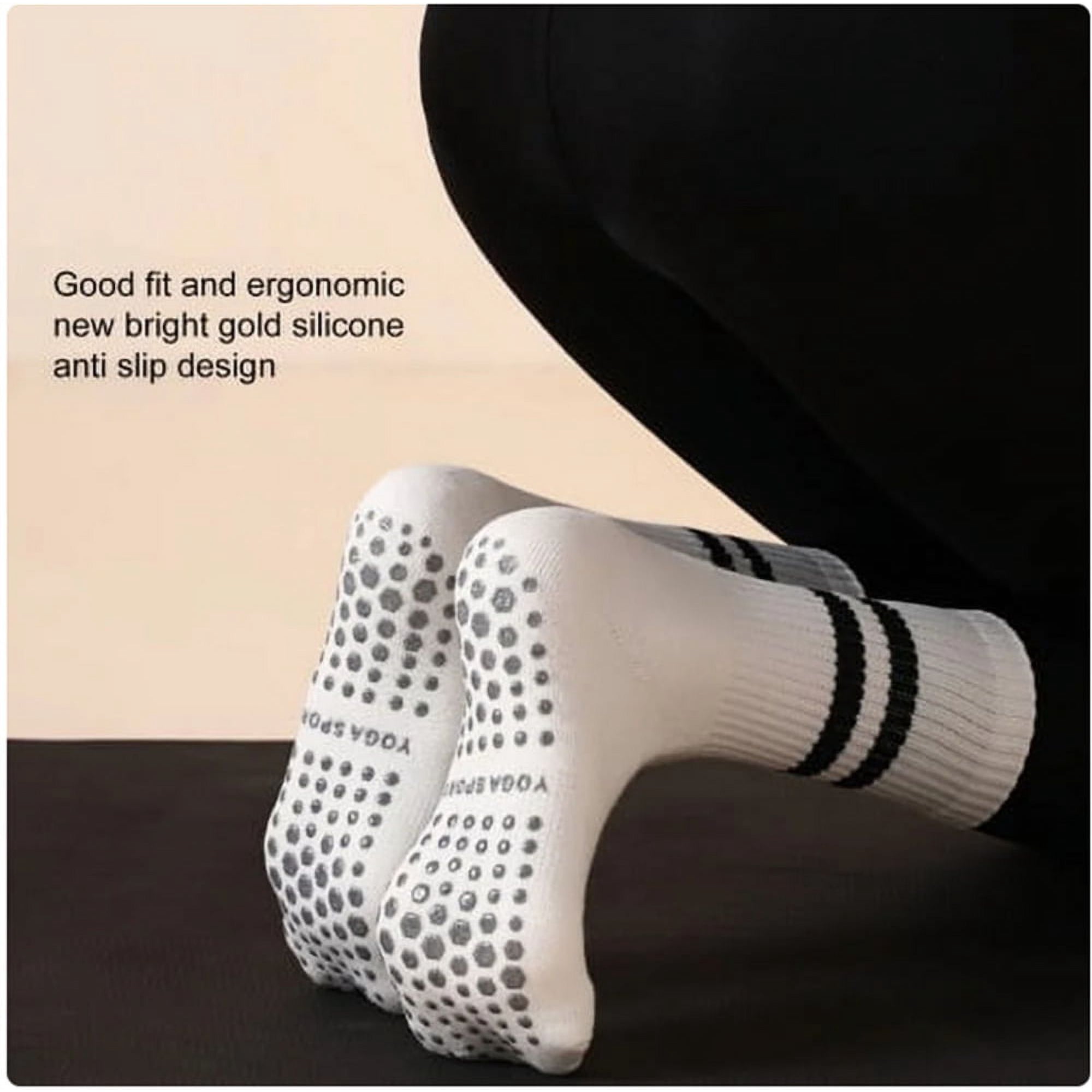 Chaussettes De Yoga Gaiam Grip – Lot De 2 Paires Grises Et Mauves – Taille Unique Femme