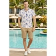 thumbnail image 4 of LA LEELA Men's Hawaiian Shirts Aloha Beach Shirts Casual Short Sleeve Button Up Shirt Men M Beach, White Summer Vacation Holiday, 4 of 6