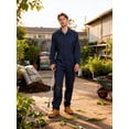 thumbnail image 3 of Ubon Men's Long Sleeve Coveralls Cotton Twill Workwear Action Back Mechanic Jumpsuit Navy L, 3 of 9