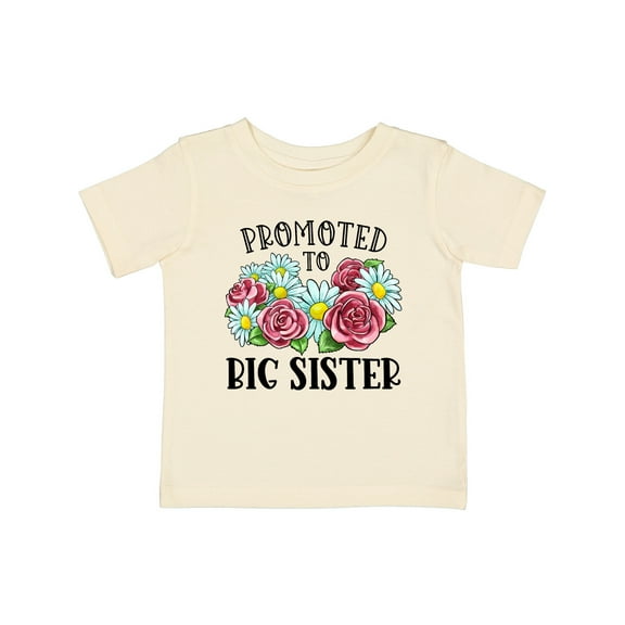 Inktastic Promoted to Big Sister with Flowers Girls Baby T-Shirt