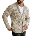 thumbnail image 2 of Zormilly Mens Cardigan Sweater Long Sleeve Shawl Collared Button Down Sweaters Cable Knit Cardigans Fall Outfits, S-2XL, 2 of 9