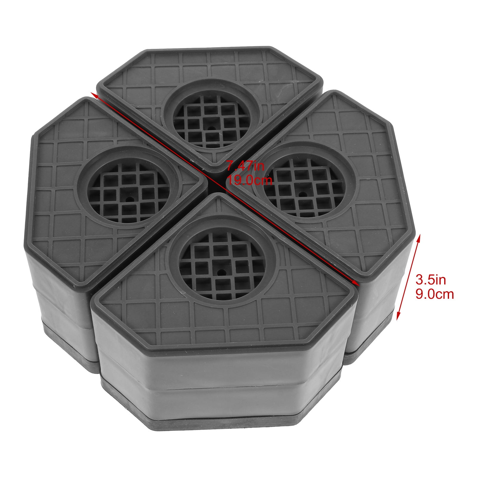 PAMINGONO 4Pcs Shockproof Anti-skid Noise Reduction PP Silicone Non-skid Washer Mats for Home
