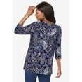 thumbnail image 2 of Jessica London Women's Plus Size Boatneck Tunic Top 3/4 Sleeve Shirt  Loose Fit, 2 of 5