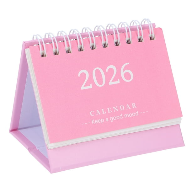 GOOHOCHY Mini calendario de escritorio 2026, plegable, de pie, pequeño, planificador mensual para el hogar y la oficina.