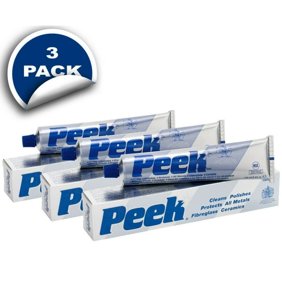 Peek Metal Polish for Aluminum & Chrome, 100ml Tube, 3-Pack