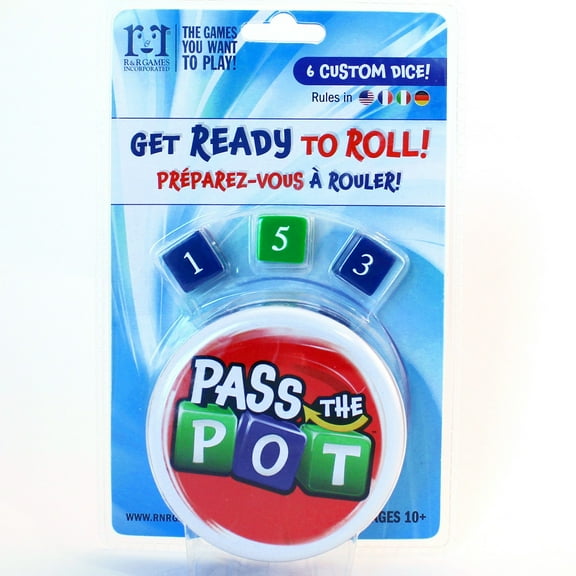 Pass The Pot - R&R Games, Push Your Luck Dice Rolling Game, Easy Transport, Ages 6 , 2-5 Players, 20-40 Min