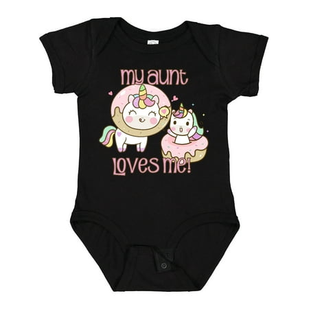 

Inktastic My Aunt Loves Me Unicorn Gift Baby Boy or Baby Girl Bodysuit