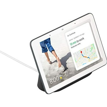 Google 7 Inch Smart Display Bluetooth Speaker with Wi-Fi for Music and Streaming (Charcoal)