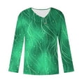 thumbnail image 5 of Womens Button Shirts Long Sleeve Shirt Fashion Floral Printed Blouses Casual Button-Up Loose Dressy T-shirt V-Neck Lapel Pullover Top Green L, 5 of 5