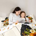 thumbnail image 4 of Manfei Autumn Checkered Pumpkin Full Size Comforter Sets 3-Piece, Halloween Rustic Sunflower Flower Bedding Comforter Set, Orange Green White,Reversible,1 Comforter and 2 Pillowcases, 4 of 6