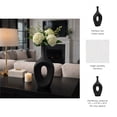 thumbnail image 5 of Decorative Open Cut Ceramic Vase for Living Room Decor - Ideal Home Decor Accents for Bedroom, Office Desk, and Table Centerpiece - Modern Flower Vase for Shelf and House - 19", Black, 5 of 13