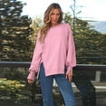 thumbnail image 5 of OBEEII Womens Plus Size Sweatshirts Long Sleeve Tops Solid Color Oversized Pullover Tops Loose Athletic Tracksuit Casual Y2K Sweat Shirts, 5 of 6