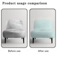 thumbnail image 5 of ZIATUBLES Armless Slipper Chair Slipcover Stretch Non-Slip Accent Chair Cover Spandex Chair Covers Fit Armless Accent Chair Modern Chair Decor Cover, Love Heart Leopard Print Mint, 5 of 7