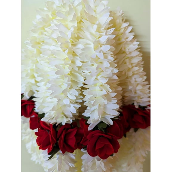 Swadeshi Desire's Mogra Jasmine for Women| Artificial gajra for Hair bun Juda Pack of 4 pcs. ((gulab-white)