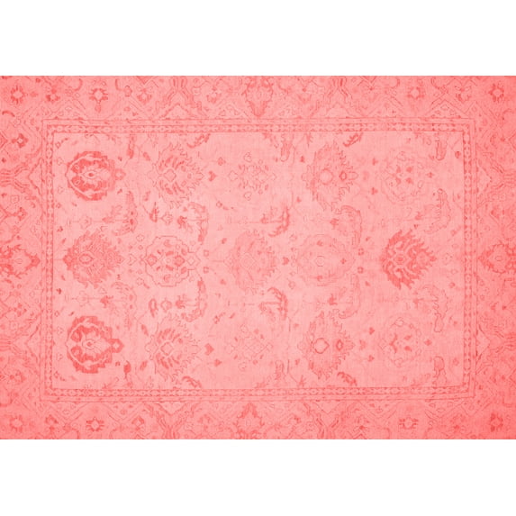 Ahgly Company Machine Washable Indoor Rectangle Oriental Red Traditional Area Rugs, 8' x 12'